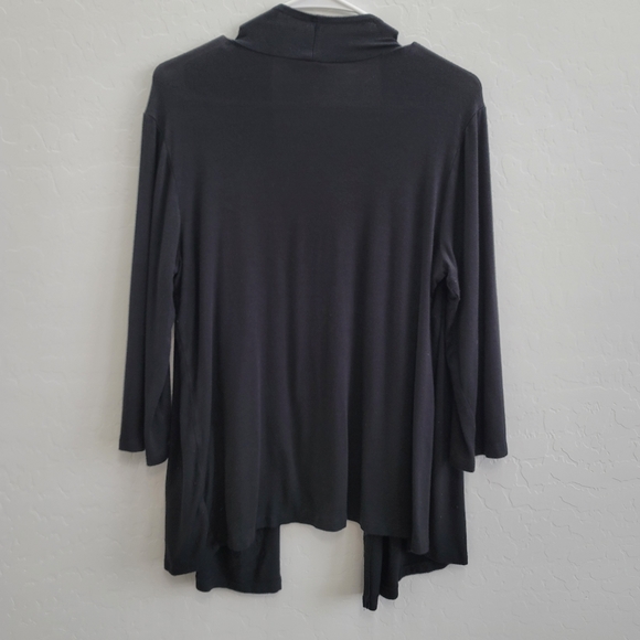 Christopher Banks Black Blouse Top with Faux Cardigan Women's Size Medium - Picture 2 of 13